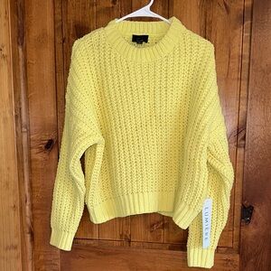 Lumiere Women's Bright Yellow Crew Neck Sweater